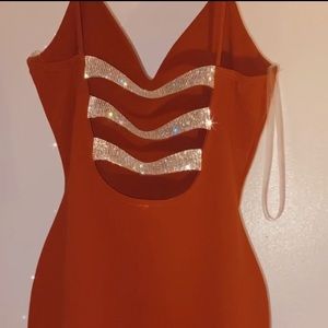 Burnt orange diamond dress